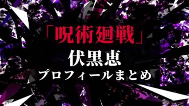 「呪術廻戦」伏黒恵プロフィール